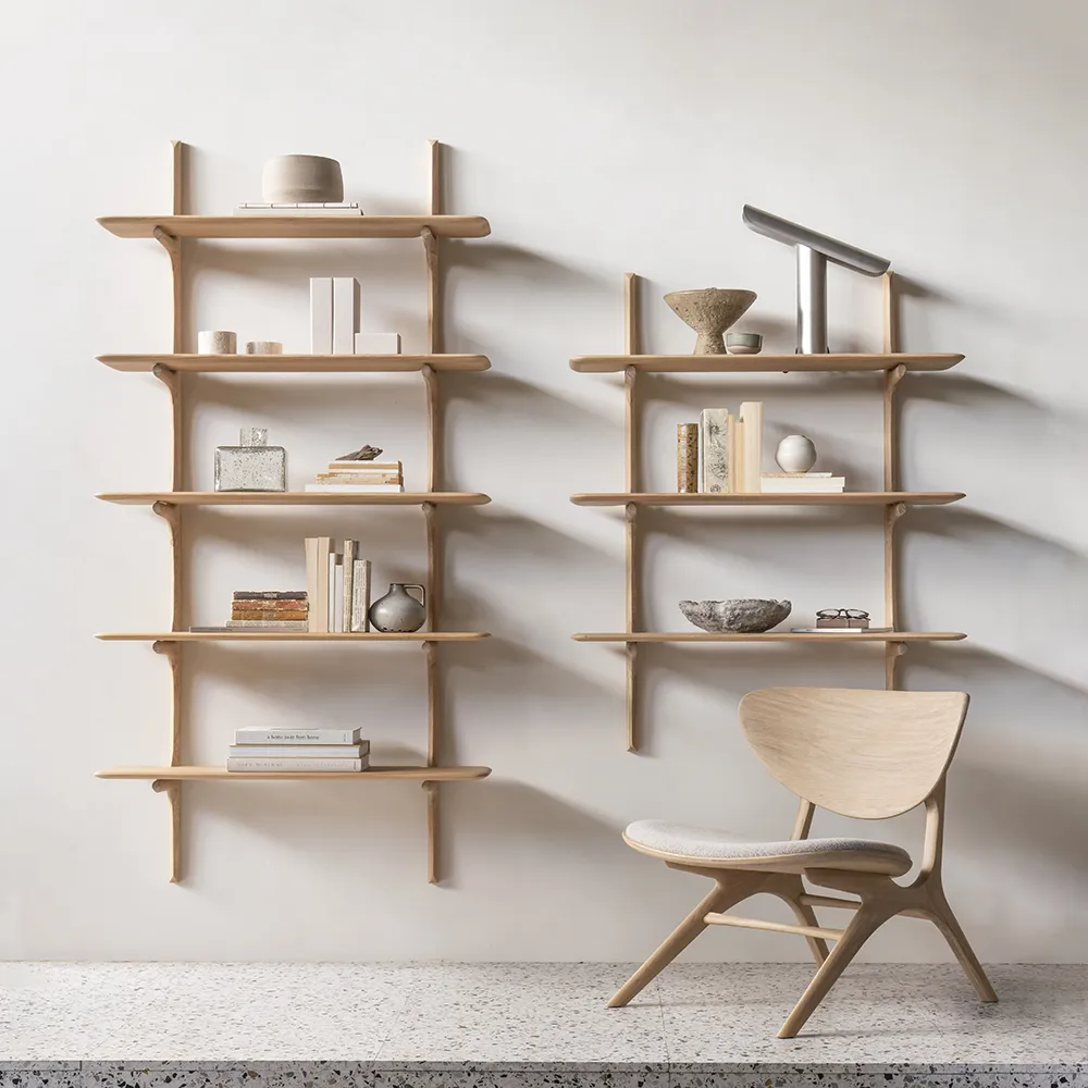 PI Vägghylla Ek 3 hyllplan