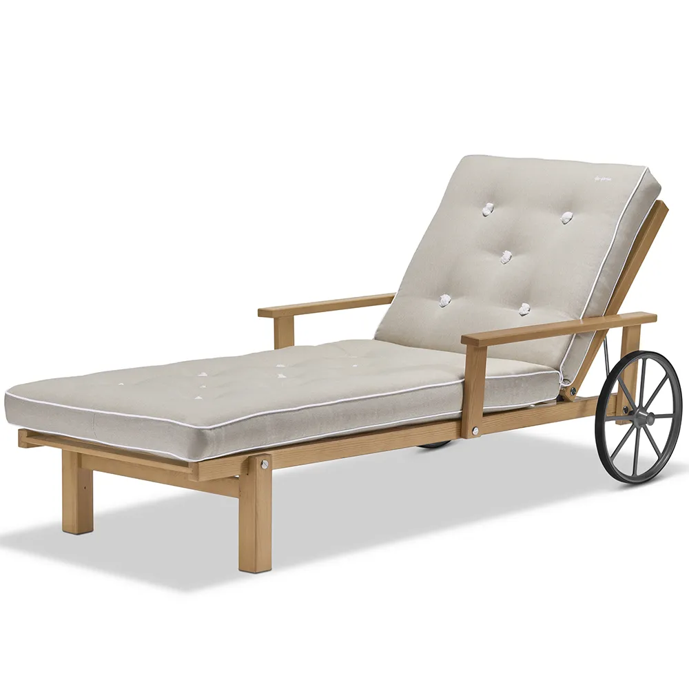 Liggvagn Med Armstöd Teak 