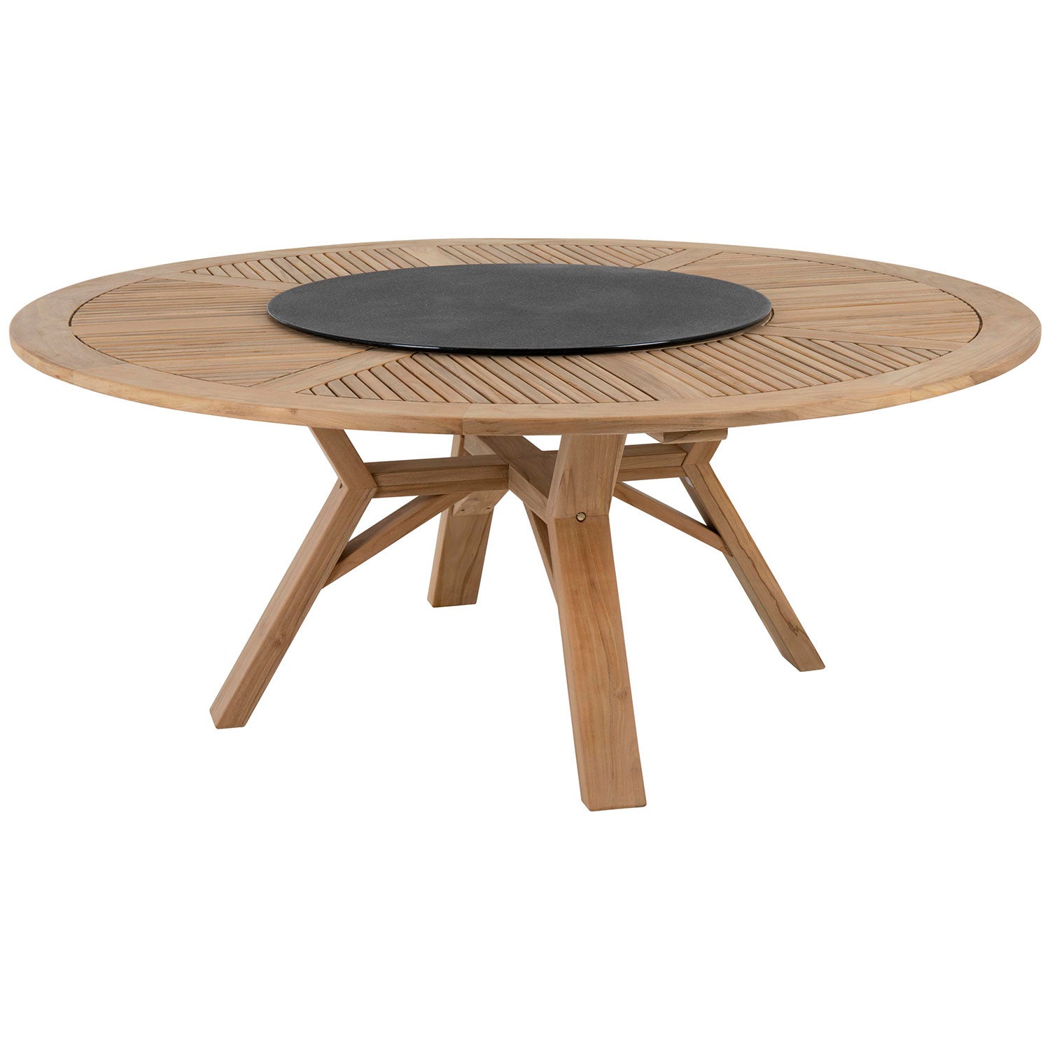 Circus matbord 180 cm teak med snurrskiva 