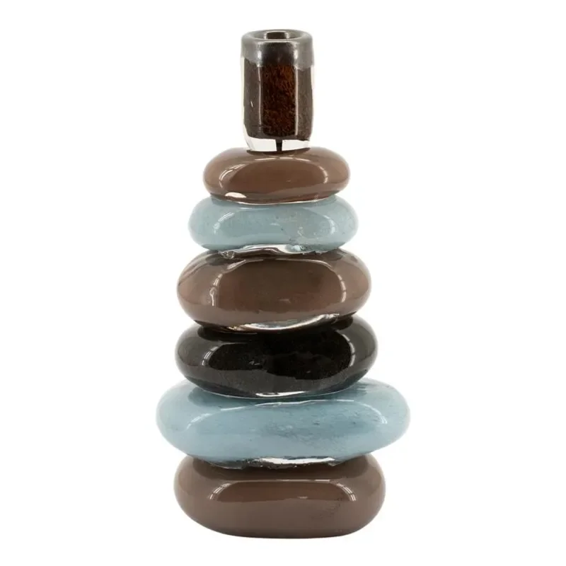Toras 2 ljusstake 13,5x10,5x32 cm glas multicolour