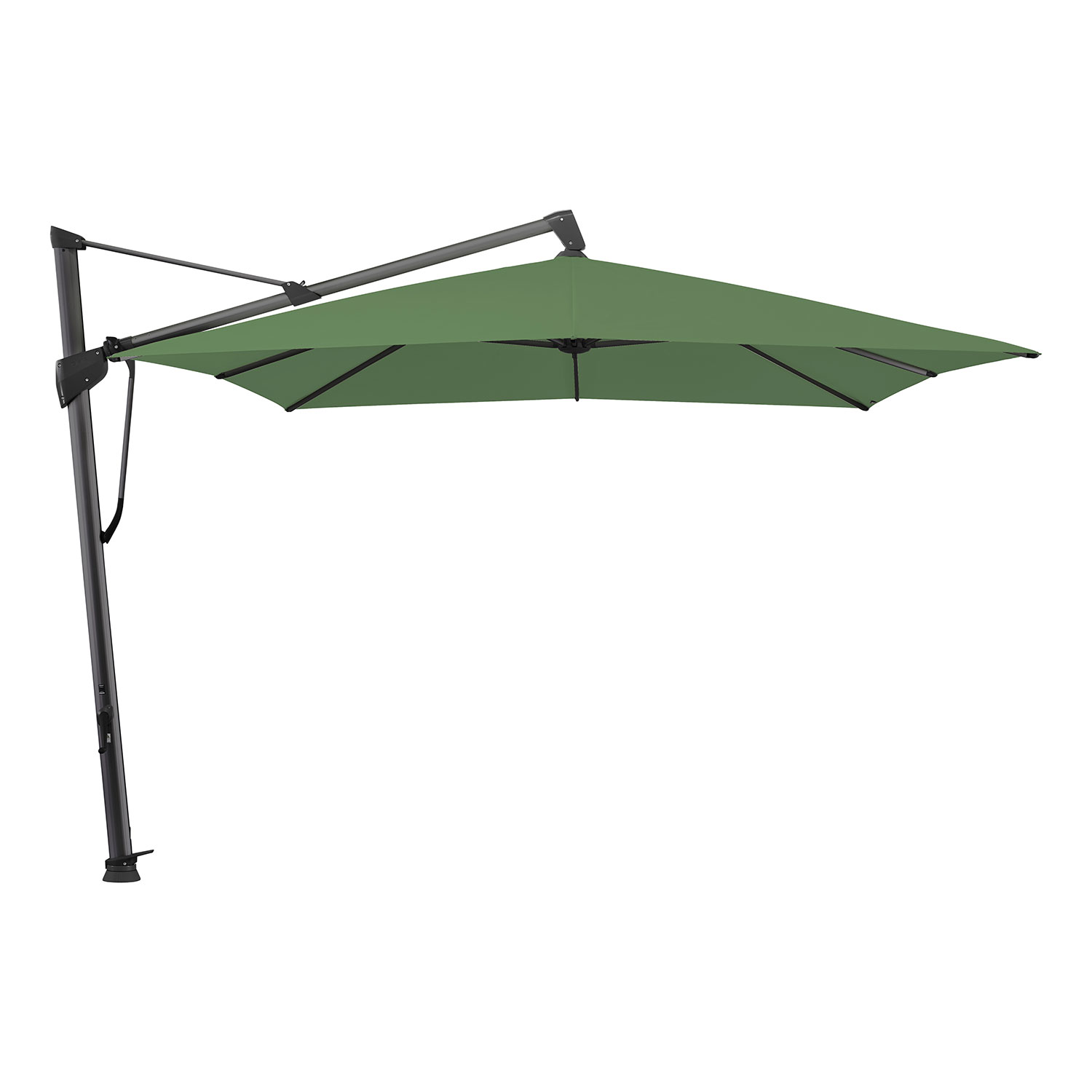 Glatz Sombrano S+ frihängande parasoll 350×350 cm kat.5 antracite alu / 677 nile