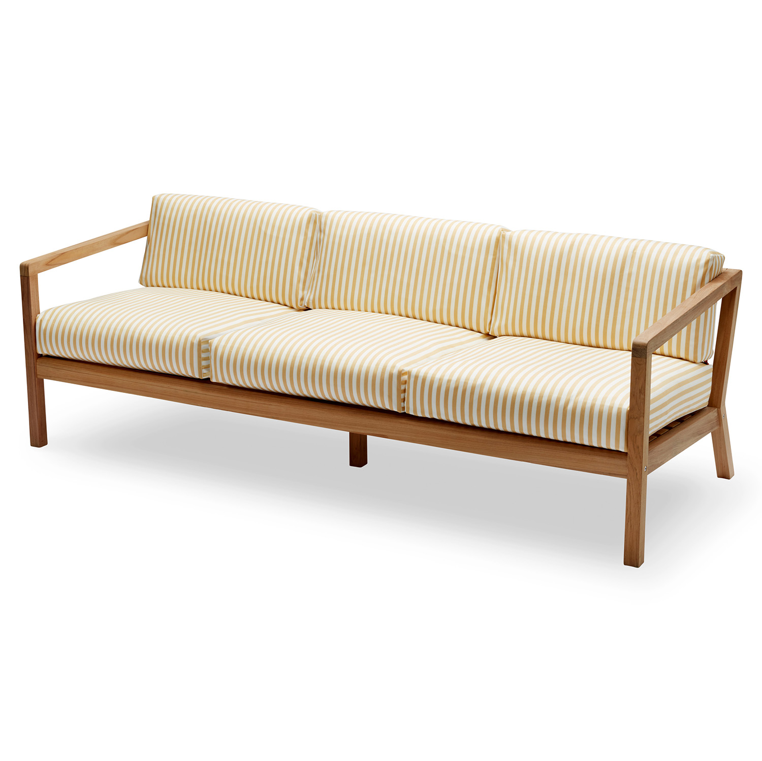 Virkelyst 3-sits soffa Golden Yellow Stripe Teak