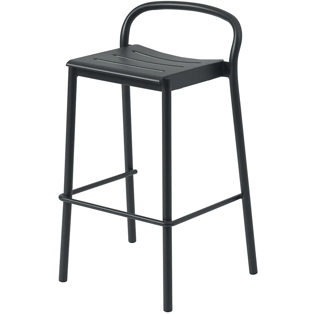 muuto, linear steel barstol anthracite black