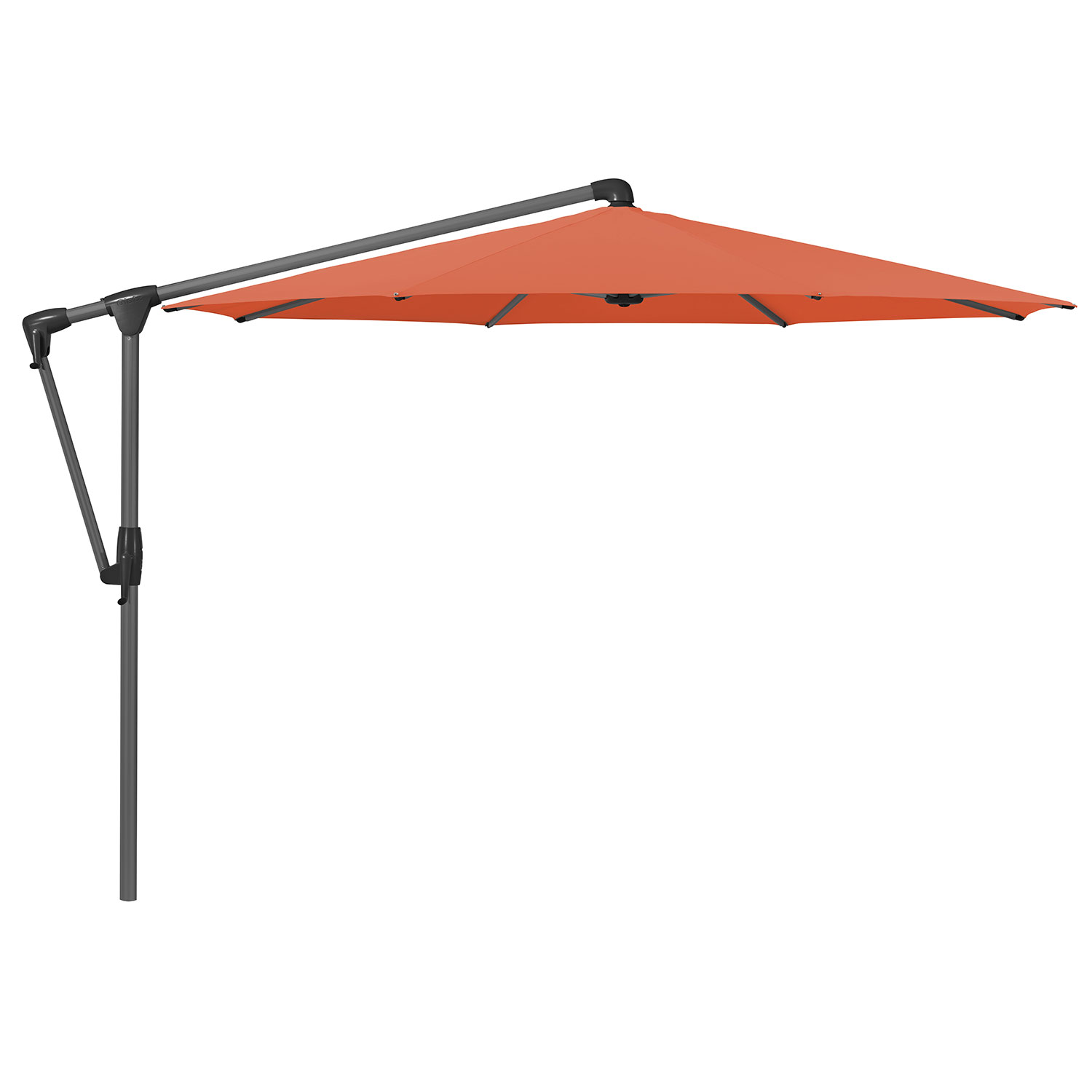 Glatz Sunwing Casa frihängande parasoll 330 cm kat.5 antracite alu / 660 papaya