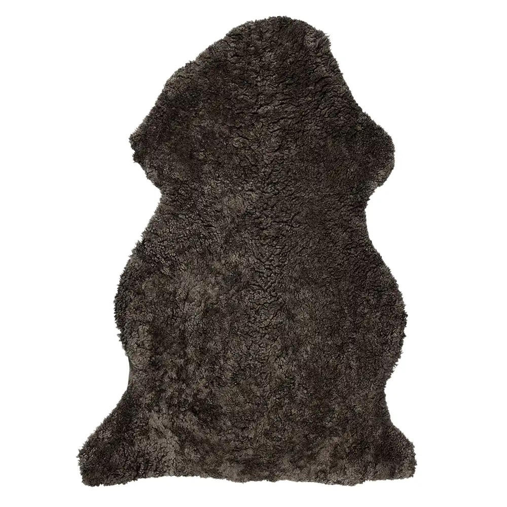 Skinnwille Curly Sheepskin Dark Brown 60×95 cm