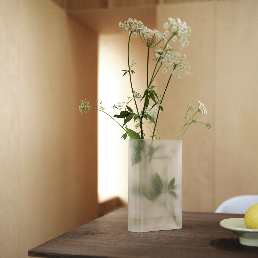 Ridge Vas H: 35 cm White Frosted