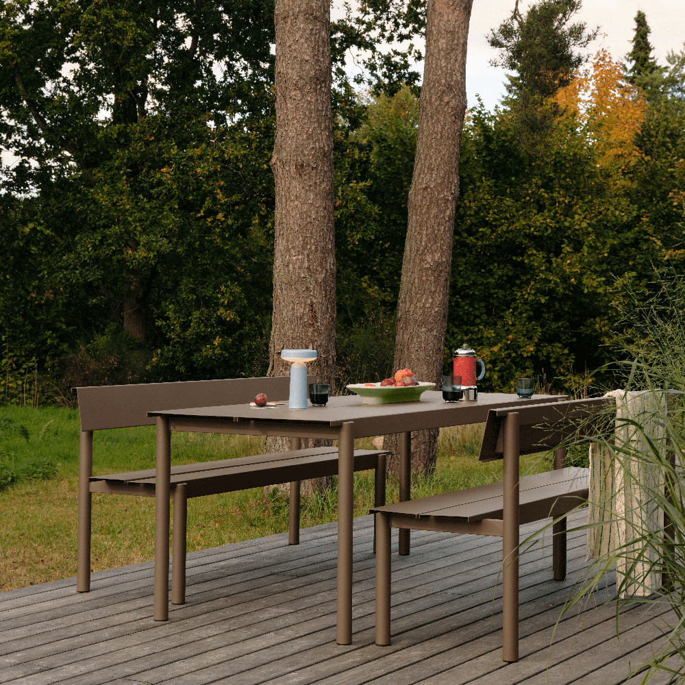 Rät stålbänk 170cm Linear Steel Taupe