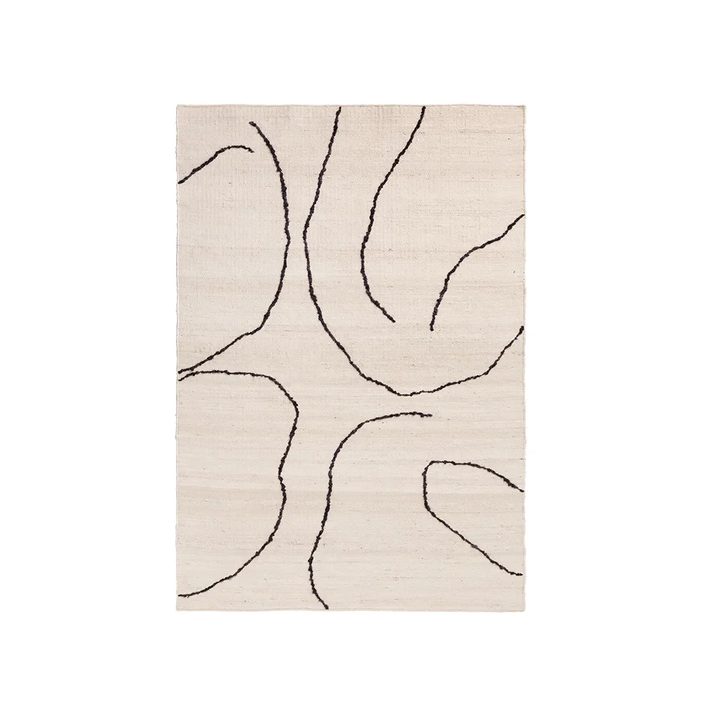 ferm living, handvävd matta i jute gesso off-white 140x200 cm