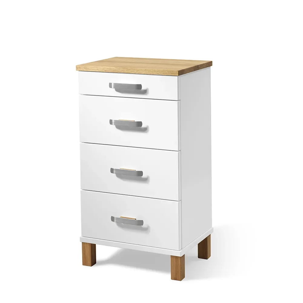 Nadja Byrå H75 B40 Vitlackad/Oljad Ek/Slipat stål