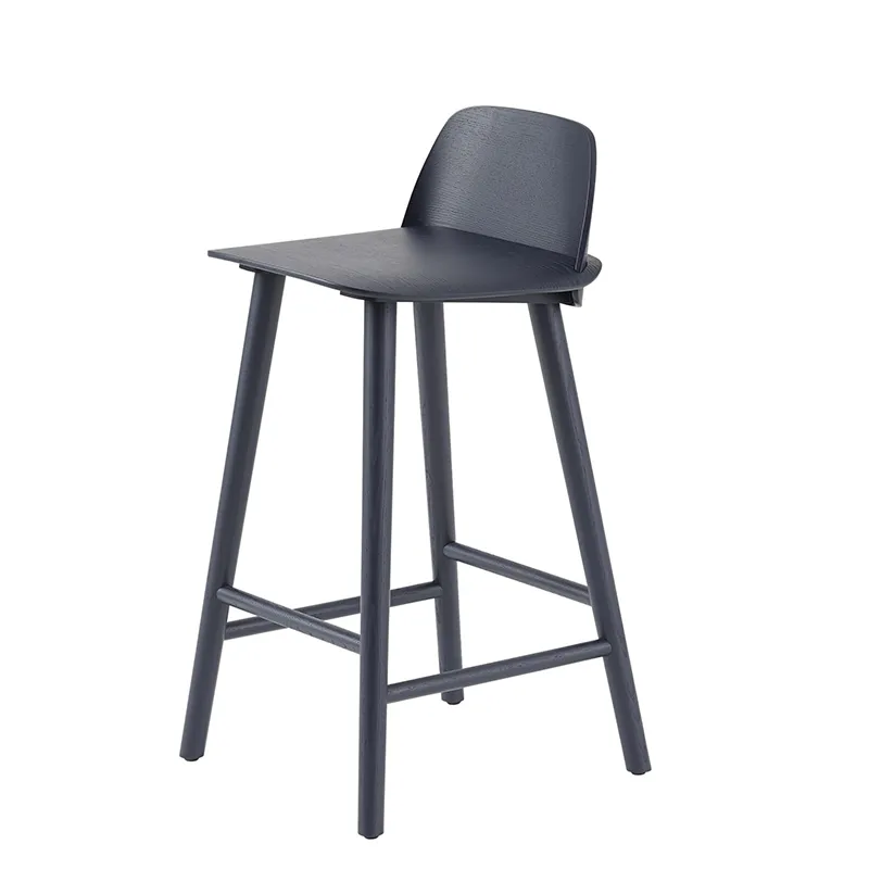 muuto, nerd barstol 65 cm - med fotstöd i metall - midnight blue