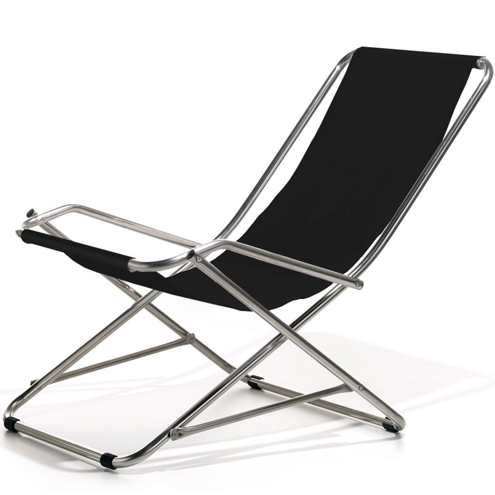 fiam, dondolina solstol svart textilene/aluminium