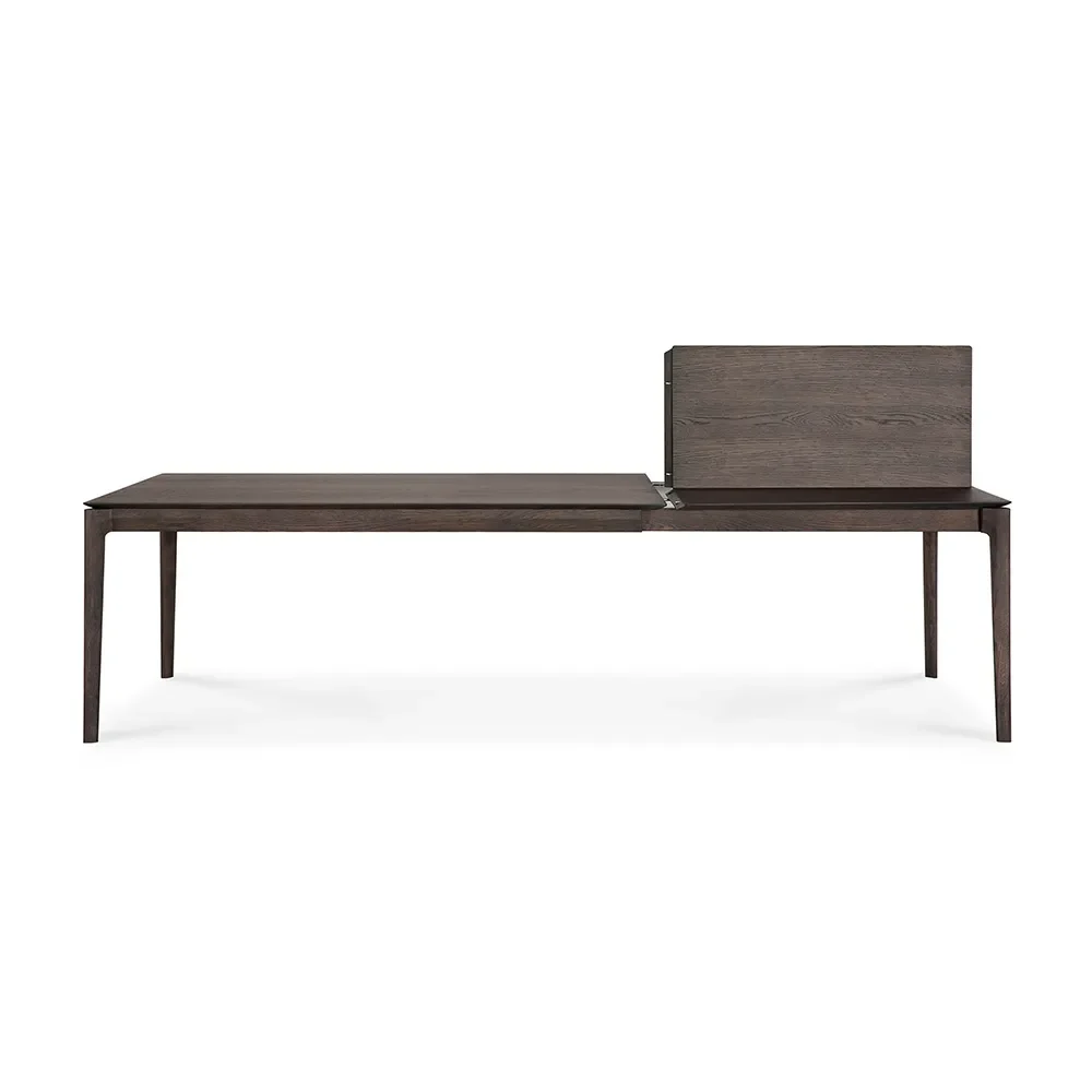 Bok Matbord 100x180-280 cm Brunlackad ek