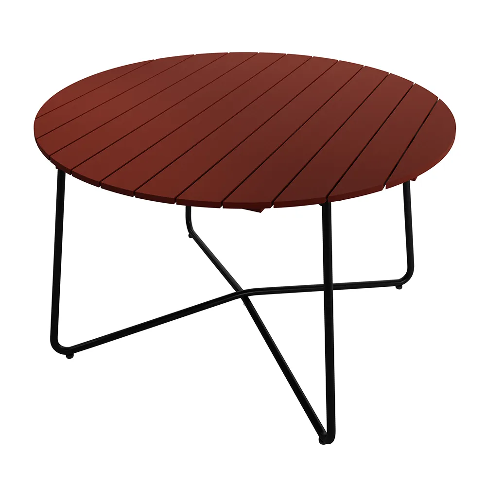 9A bord 120 cm Mörkröd / Svart