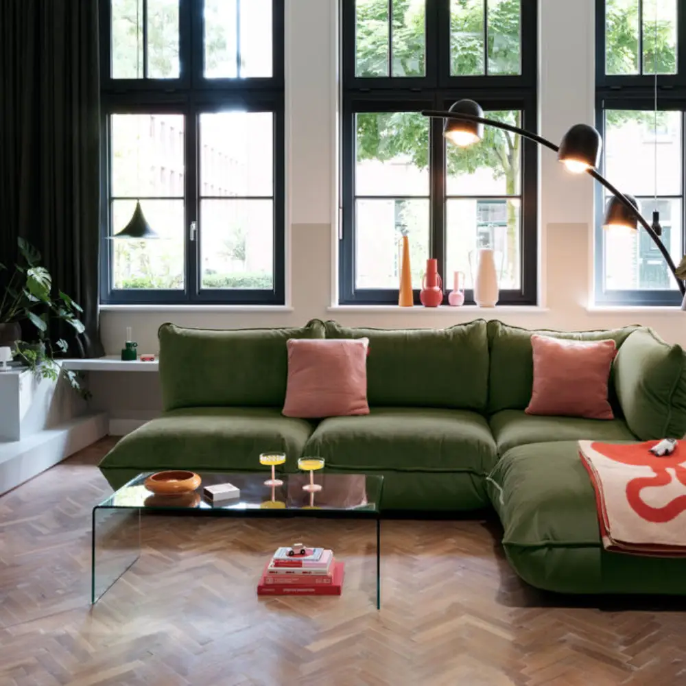 sumo hörnmodul velvet recycled deep green