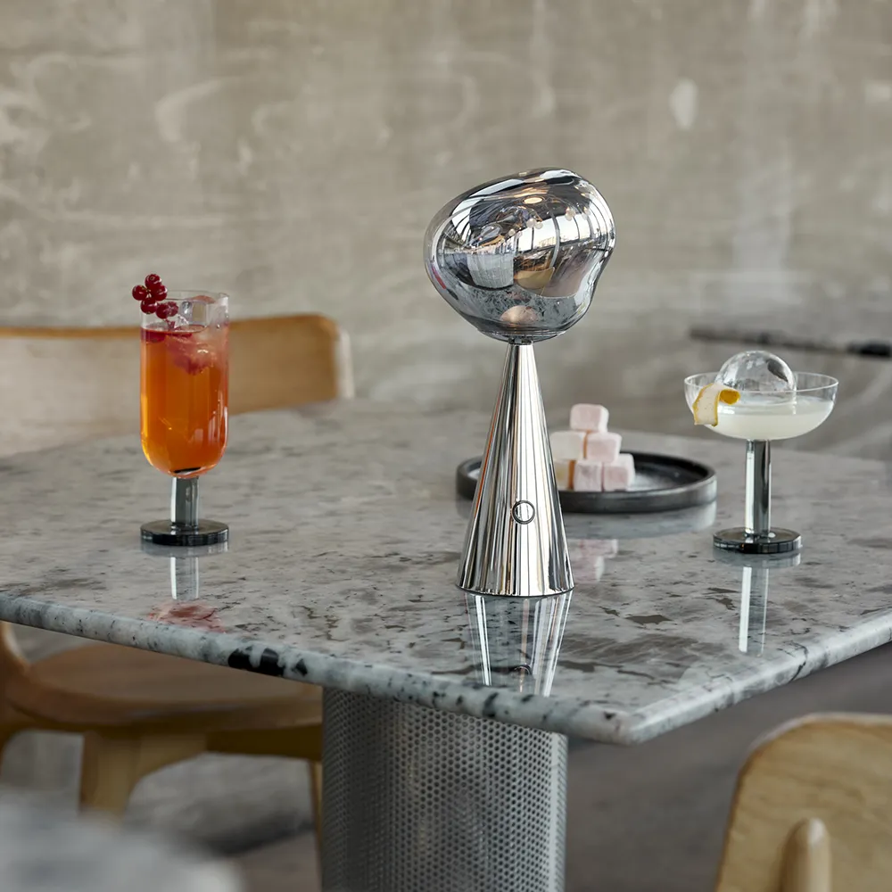 Melt Portabel lampa Silver LED