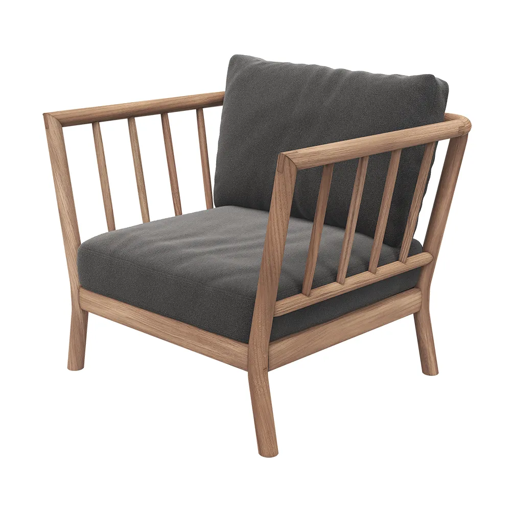 skagerak, tradition fåtölj charcoal / teak