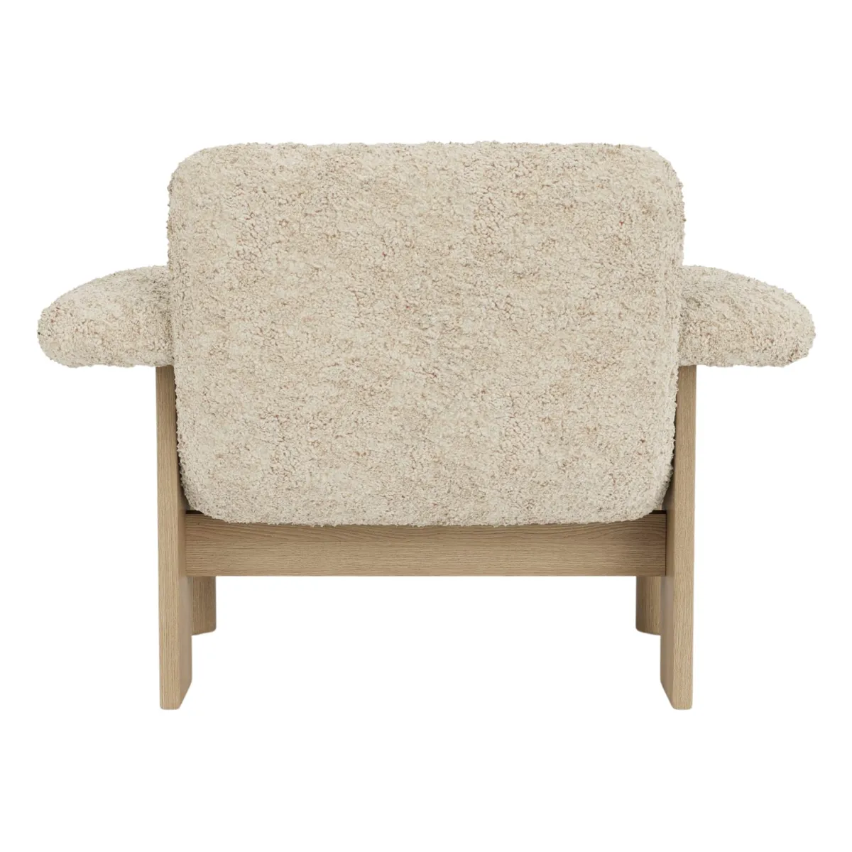 Brasilia loungestol helklädd låg rygg fyrbent underrede massiv ek natur Sheepskin Nevotex Nature
