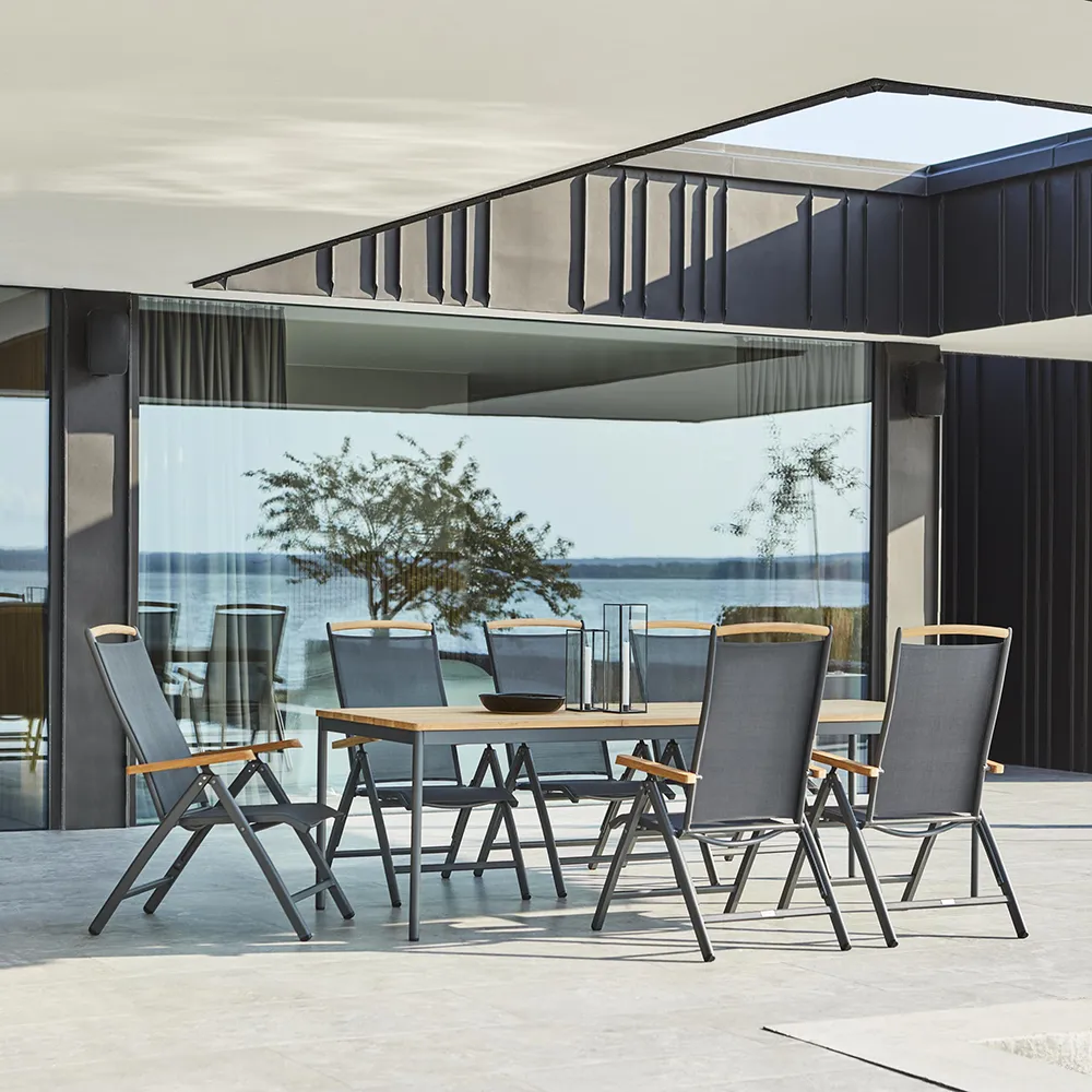 Nox matbord 90x240 cm antracit/teak 