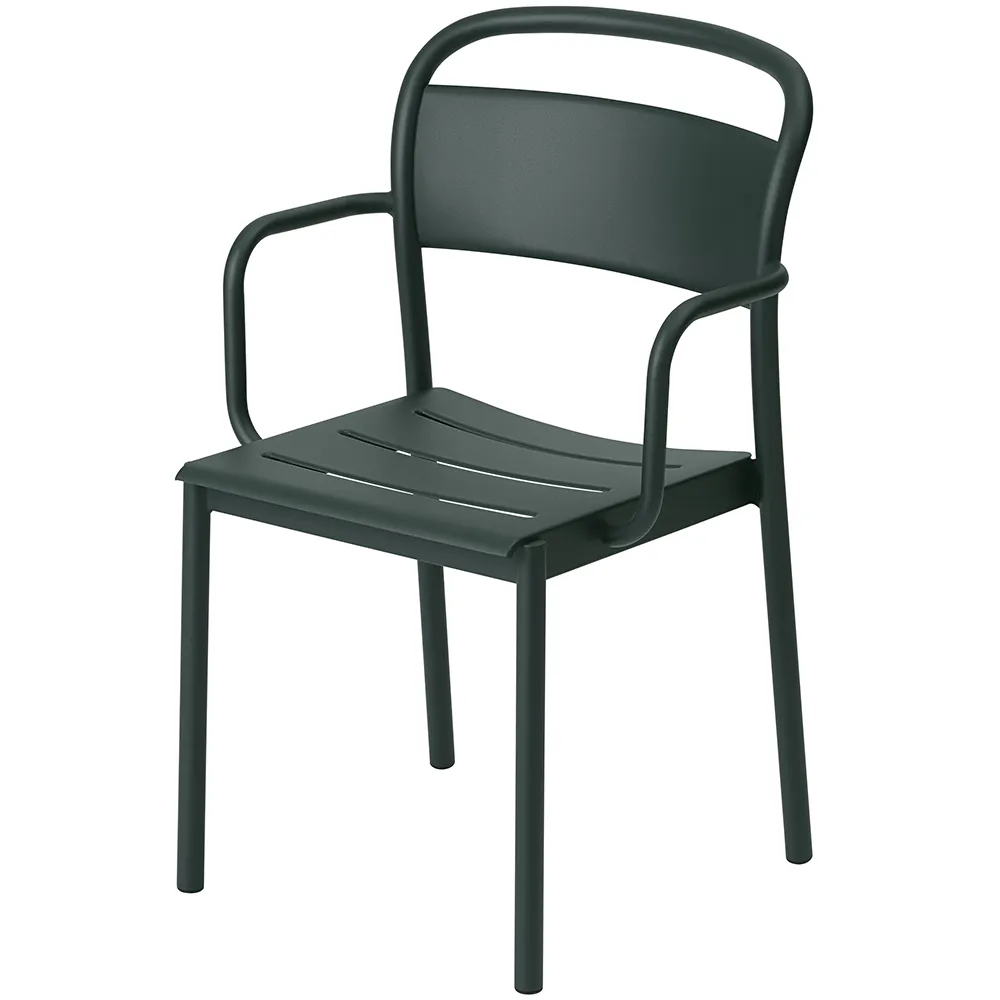Produktfoto för Muuto - Linear Steel Armchair - Trädgårdsstol - Dark Green - L55,4 x D54 x H85,1 cm