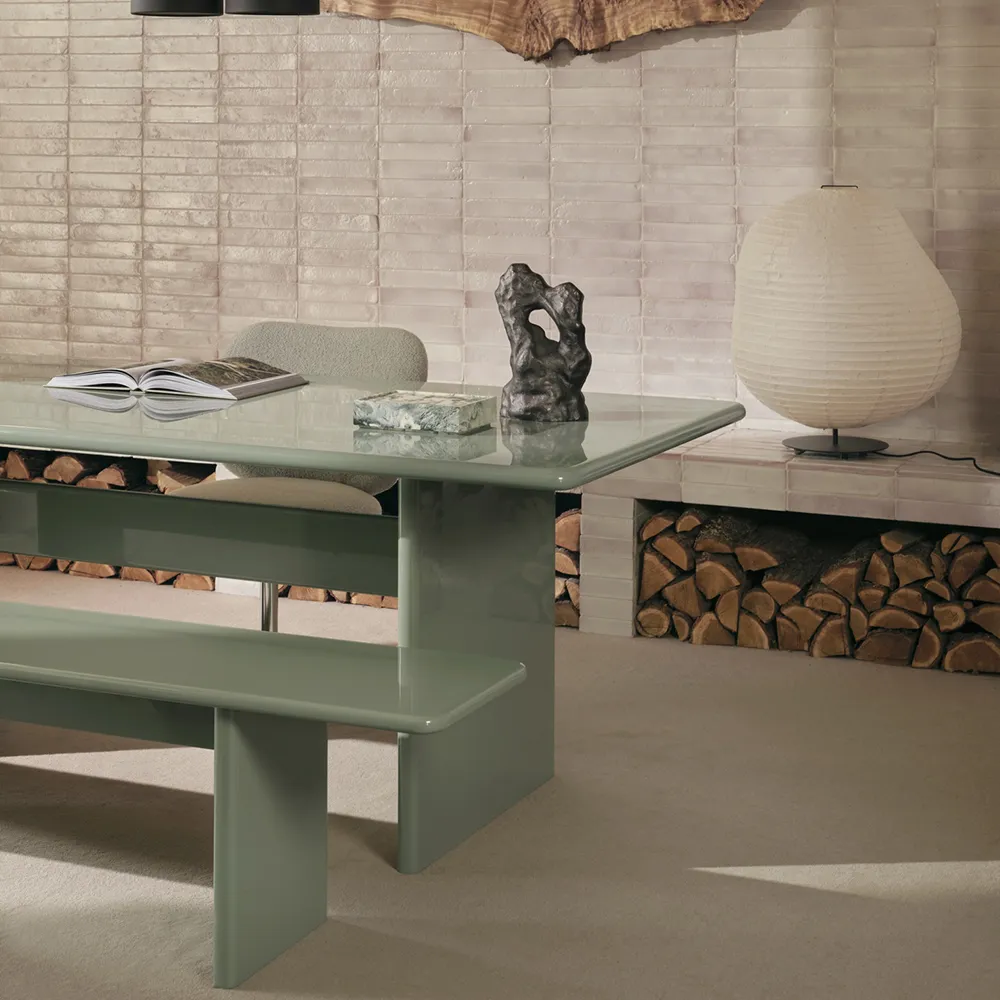 Alternativ bild 1 för Ferm Living - Rink Dining Table - Matbord - Tea Green - W90 x H74 x D200 cm