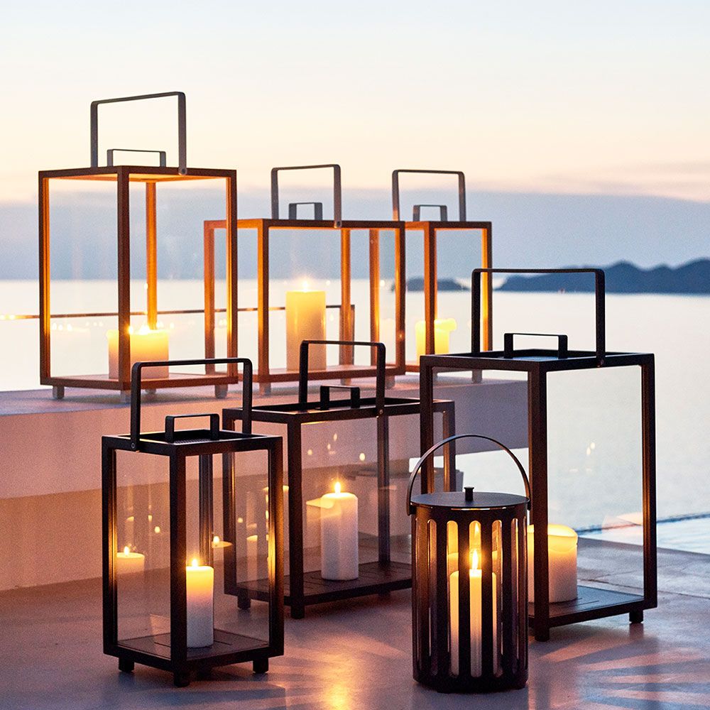 Lighthouse ljuslykta stor Lava Grey