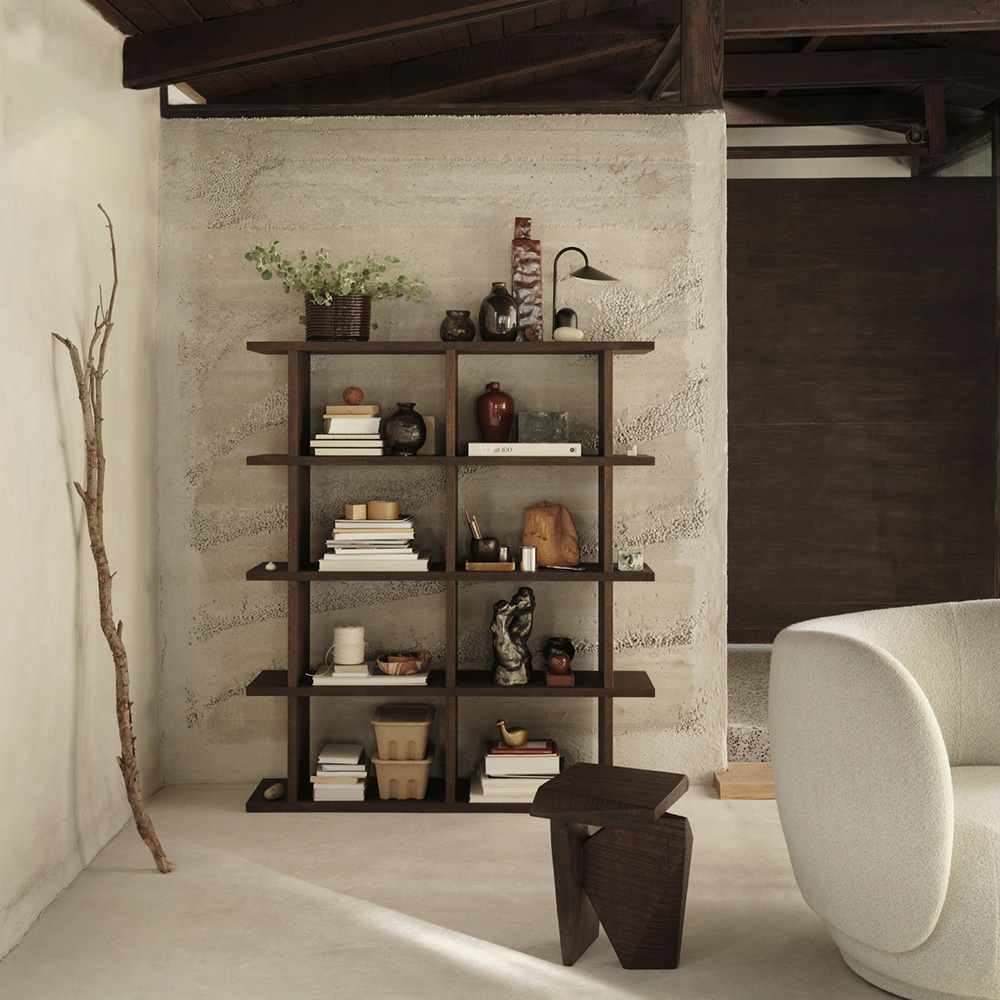 Alternativ bild 1 för Ferm Living - Kona Bookcase 2x4  - Hyllor - Dark Stained - B: 122.5 x H: 141 x D: 30 cm