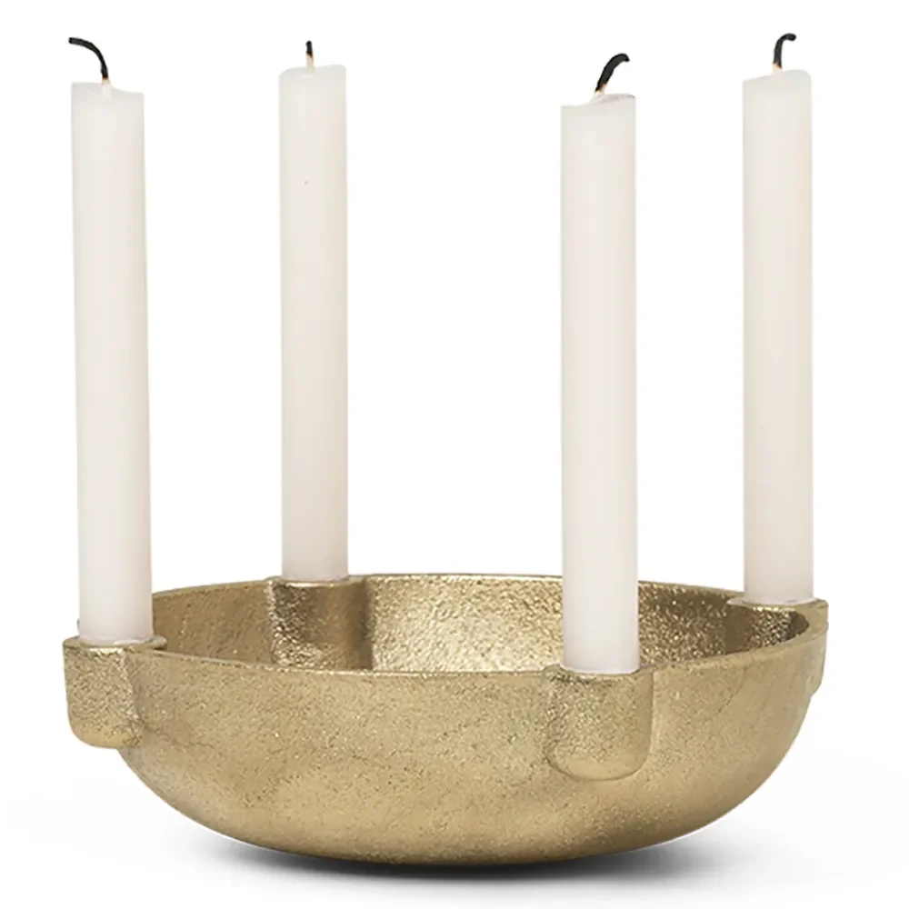 Bowl Ljusstake Ø14 cm  Brass