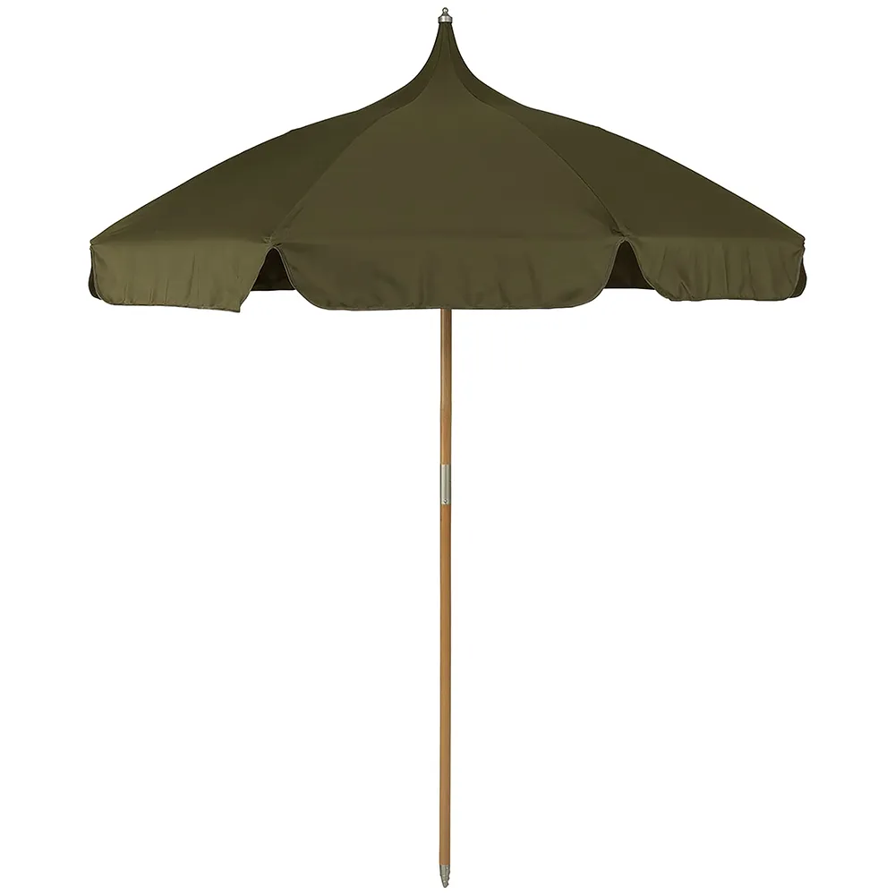 Produktfoto för Ferm Living - Lull Parasol - Parasoll - Military Olive - Ø: 200 x H: 225 cm