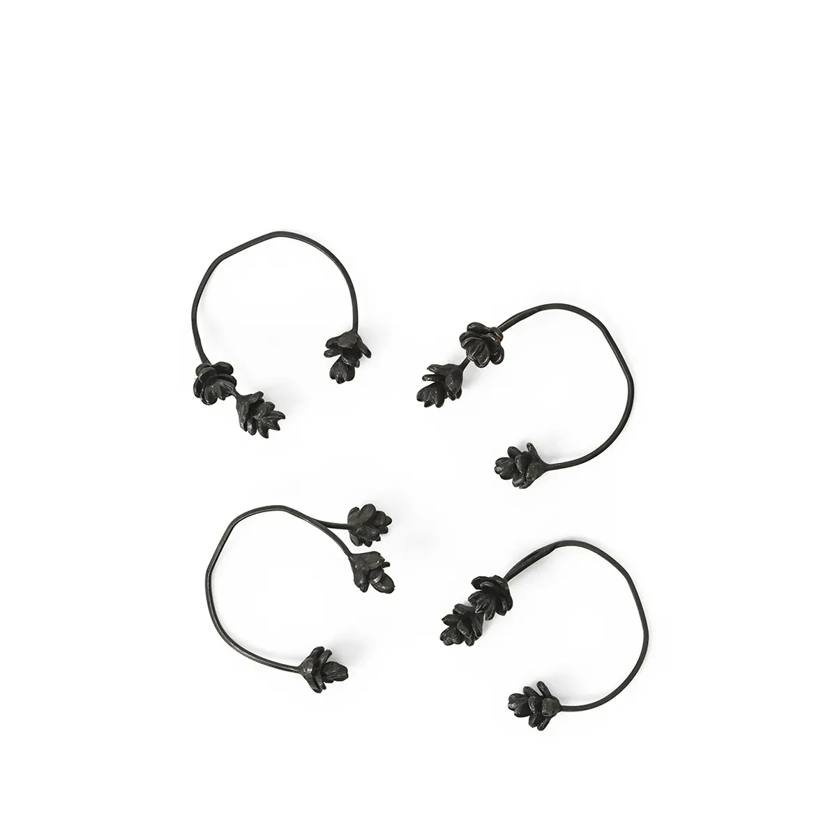 Servettringar i mässing Forest Black Set om 4