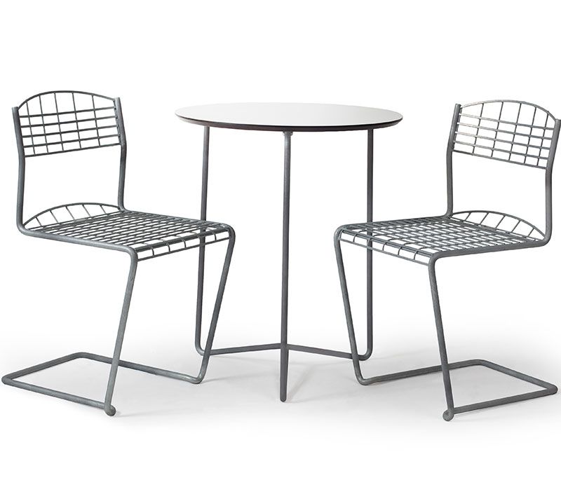 Bord High Tech 60 Vit Laminat / Varmförzinkat Stativ