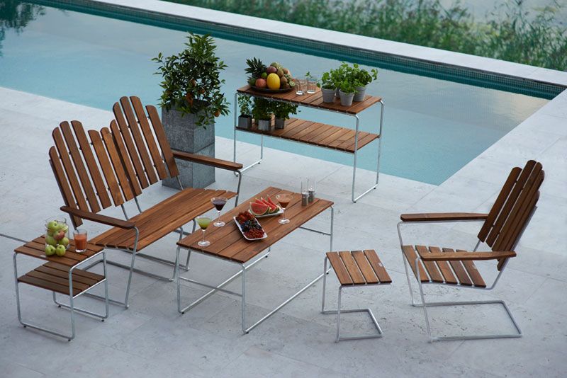 Pall A3 Obehandlad Teak / Varmförzinkat Stativ