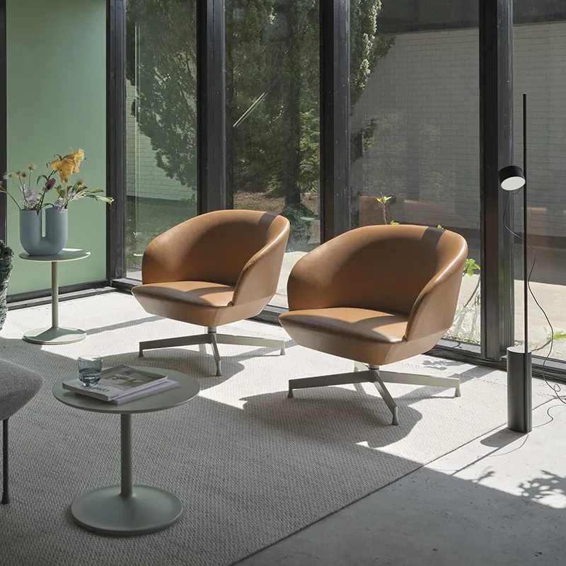 Oslo Lounge Chair Swivel Base - Vidar 146 Grey