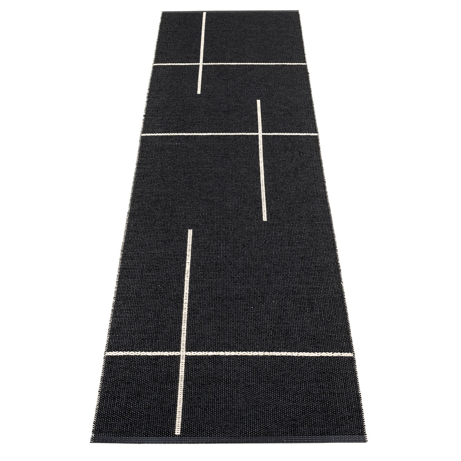 pappelina, fred matta 70x270 cm black / vanilla