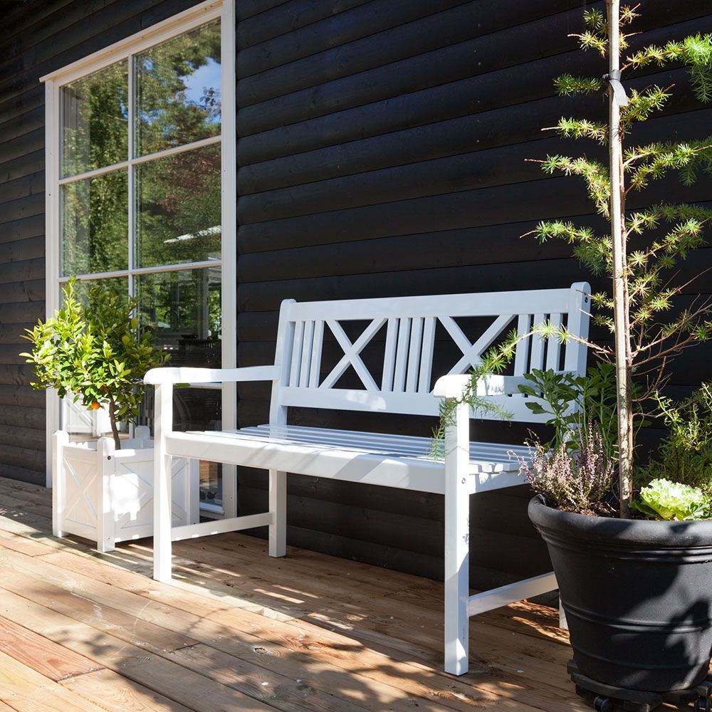 Rosenborg bänk 120 cm vit 