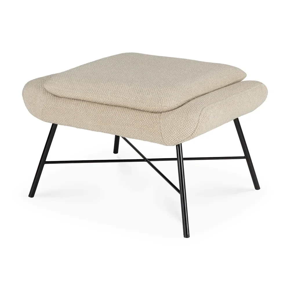 ethnicraft, barrow fotpall off white