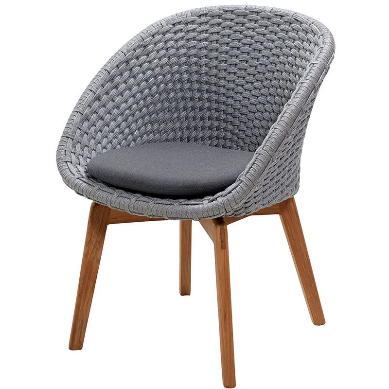 cane-line, peacock karmstol ljusgrå