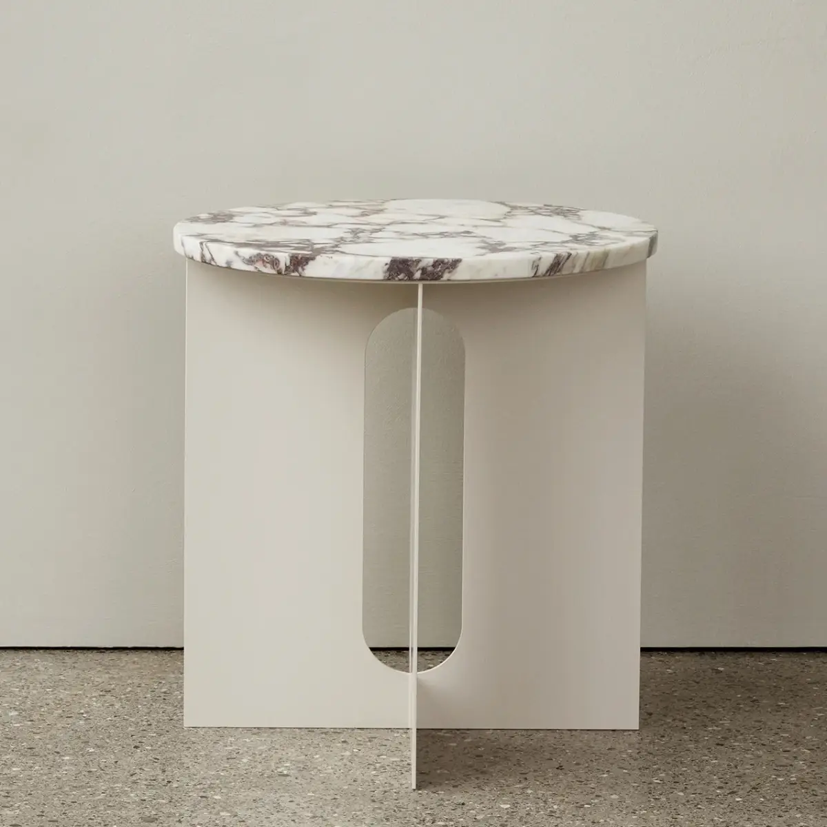 Androgyne Sidobord/underrede Ivory Stål - Ø40 cm