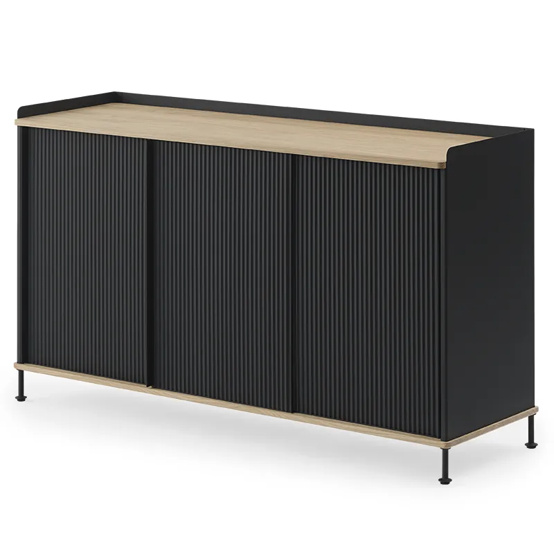 muuto, enfold sideboard 148 x 45 cm  - oiled oak anthracite black