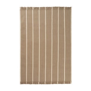 Calm Kelim Matta 140x200 cm- Dark Sand/Off-white