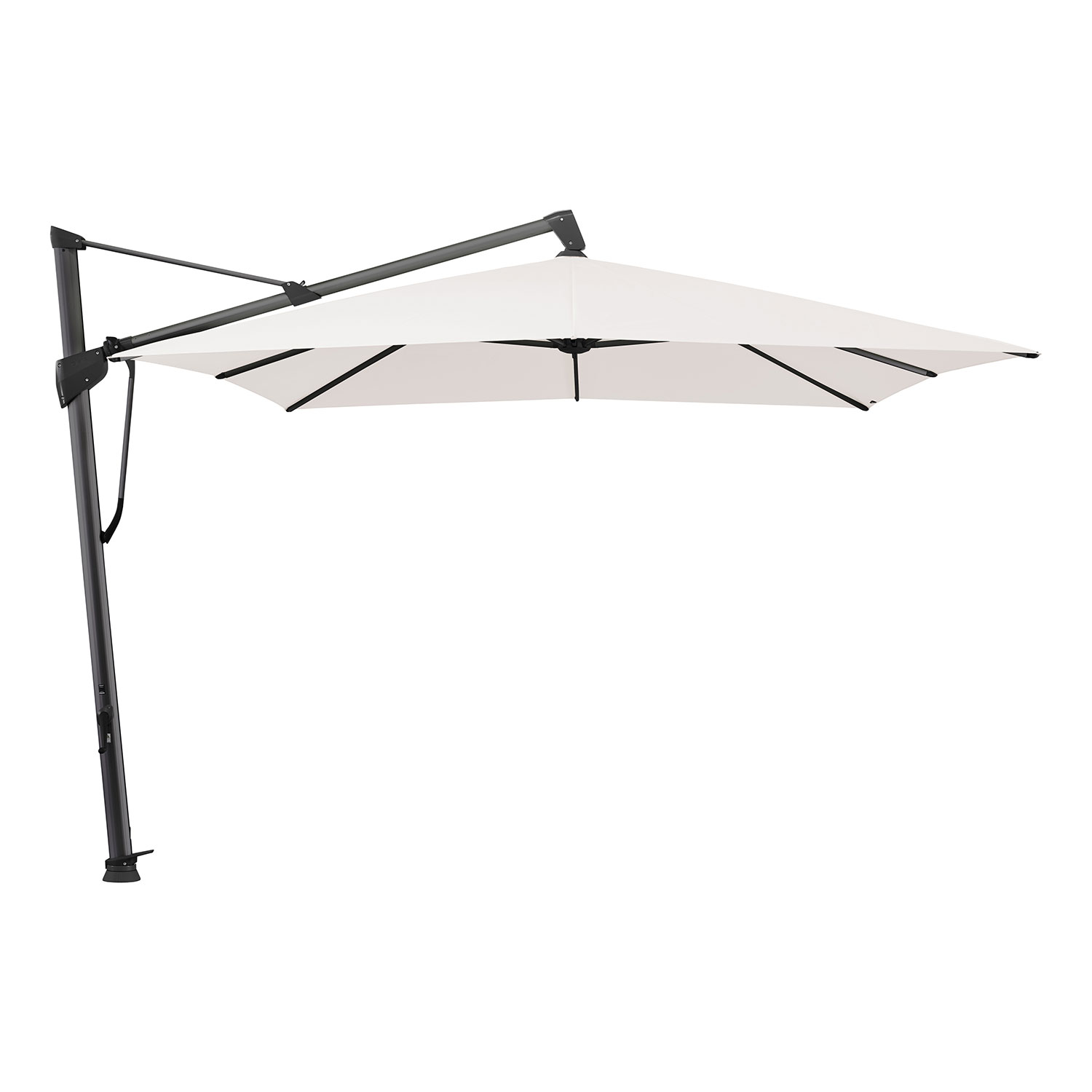 Glatz Sombrano S+ frihängande parasoll 400×300 cm kat.4 antracite alu / 404 white