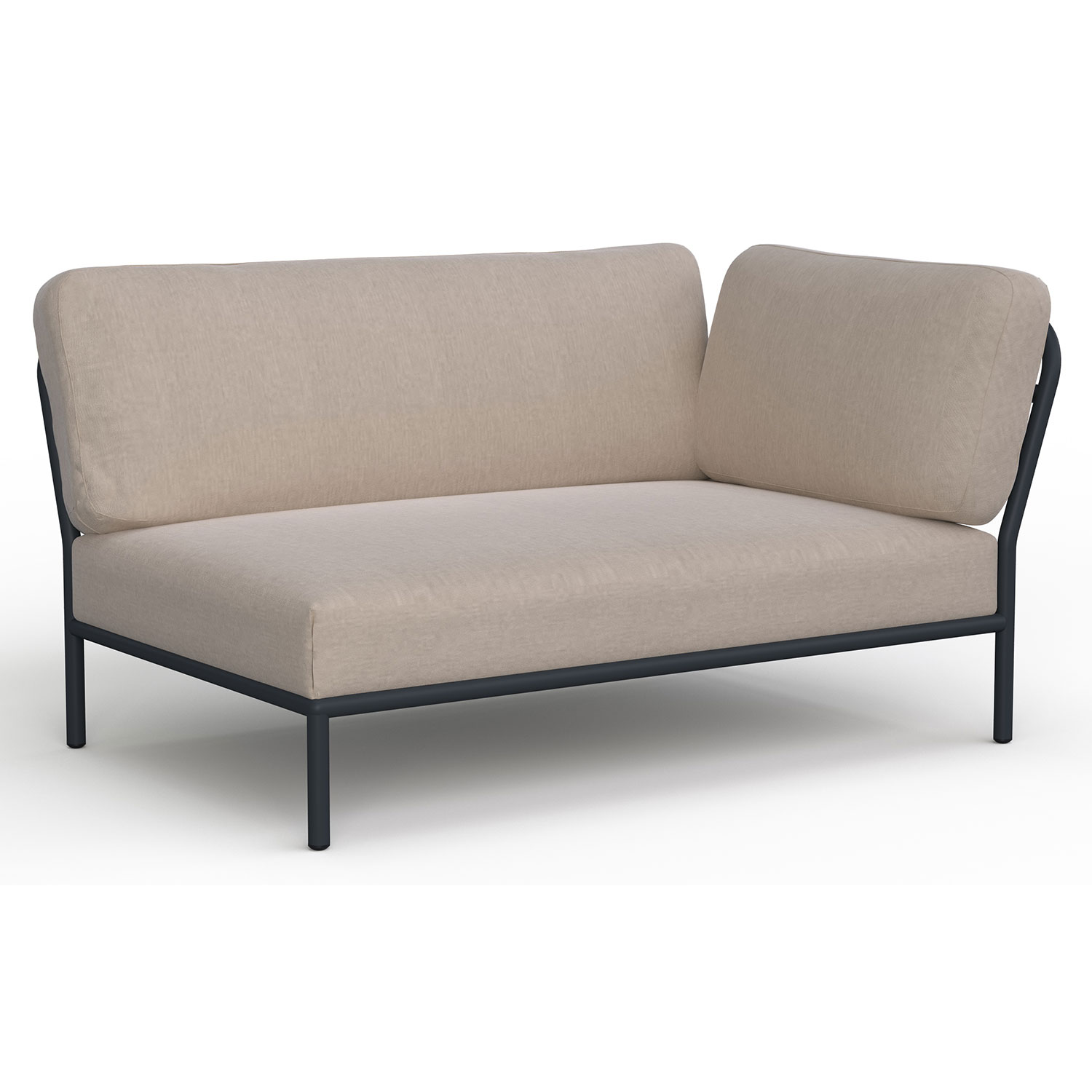 Produktfoto för HOUE - LEVEL / Right Corner - Trädgårdsmöbler - Ash/Dark Grey - L140 x W95 x H82 x SH38 cm