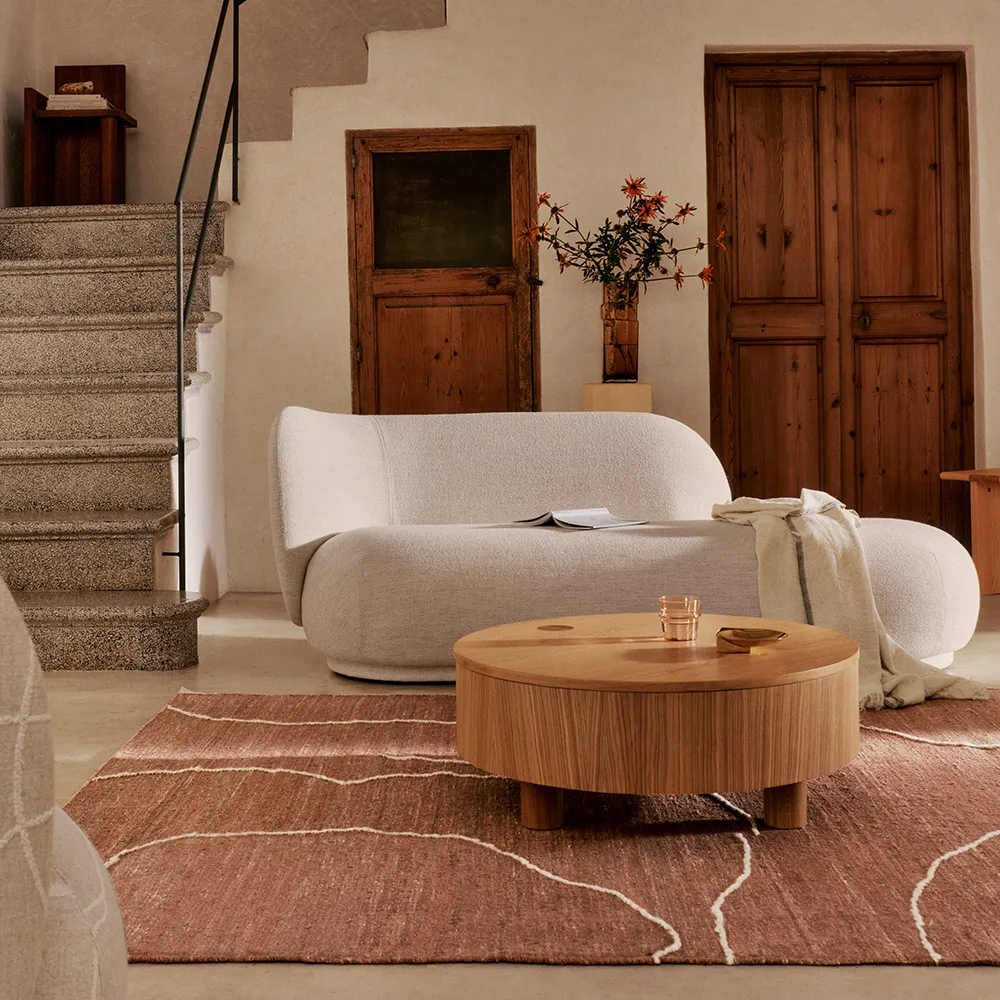 Handvävd Matta i Jute Gesso Terracotta 200x300 cm