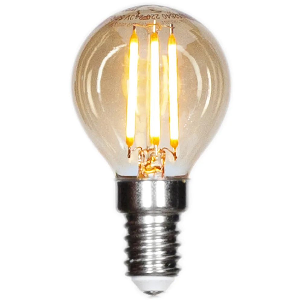 Filament ljuskälla LED dimbar klot E14 4W Ø45mm Amber
