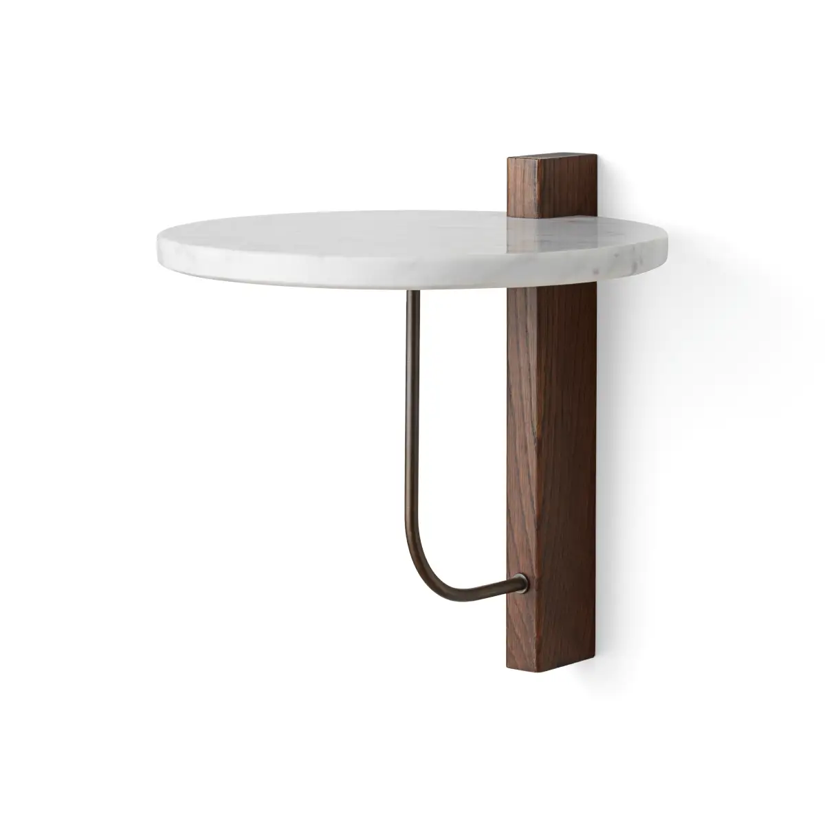 Corbel Rund Hylla Marmor/Mörk Ek