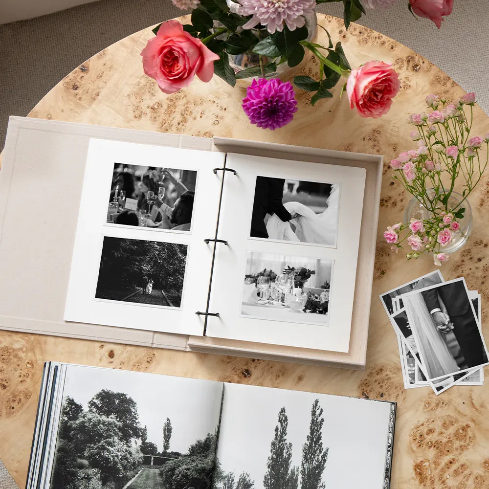 Bröllopsfotoalbum Happily Ever After Beige