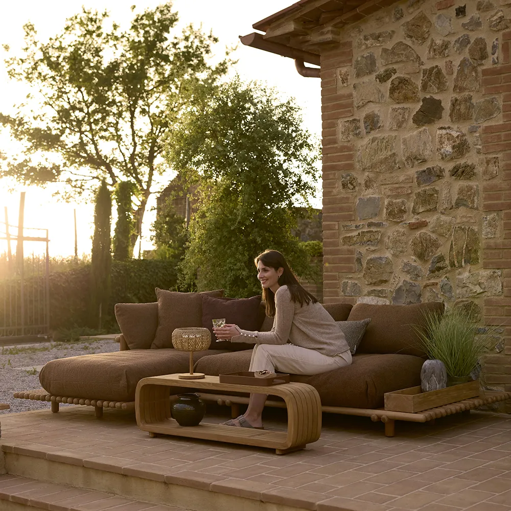 Sticks divansoffa Teak/desert sand