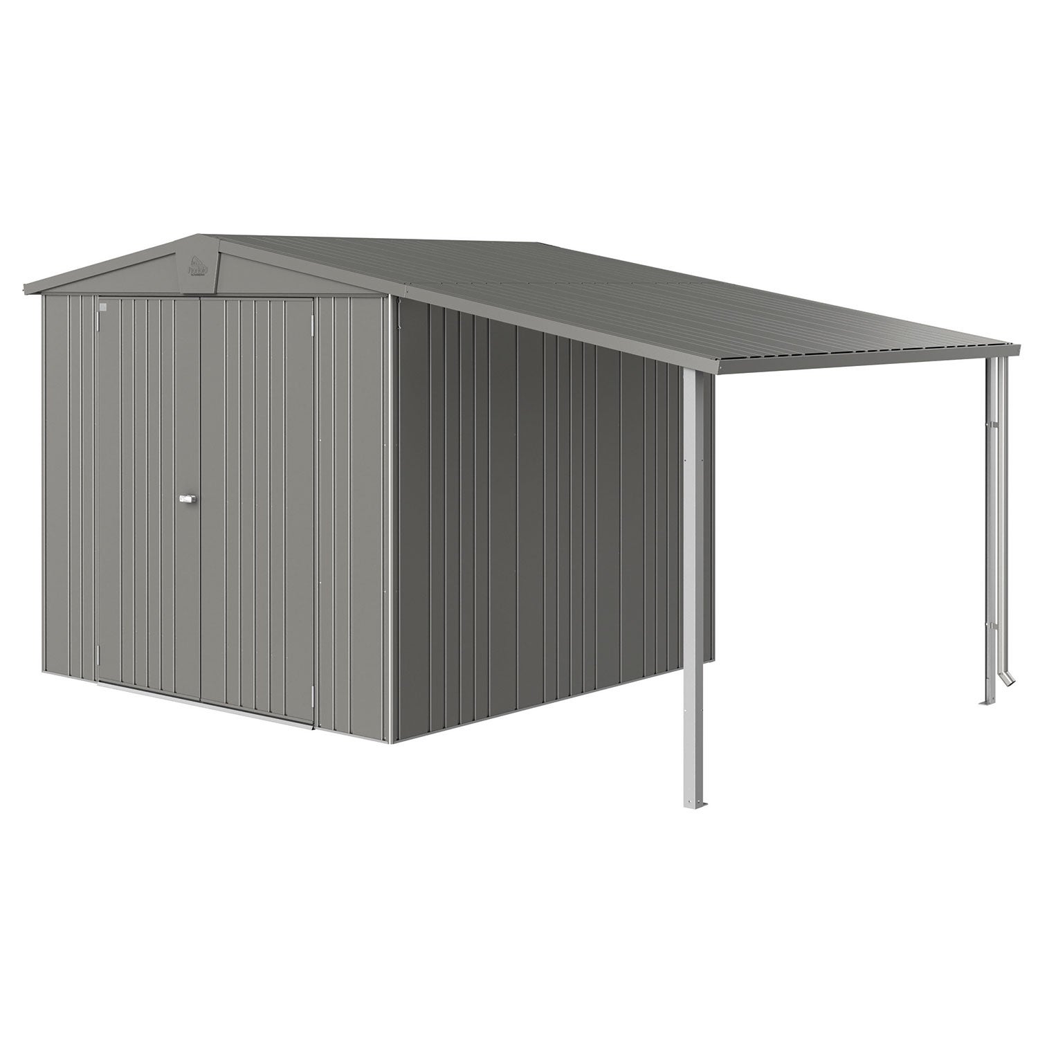 Europa sidotak trädgårdsskjul storlek 45 metallic kvarts-grå