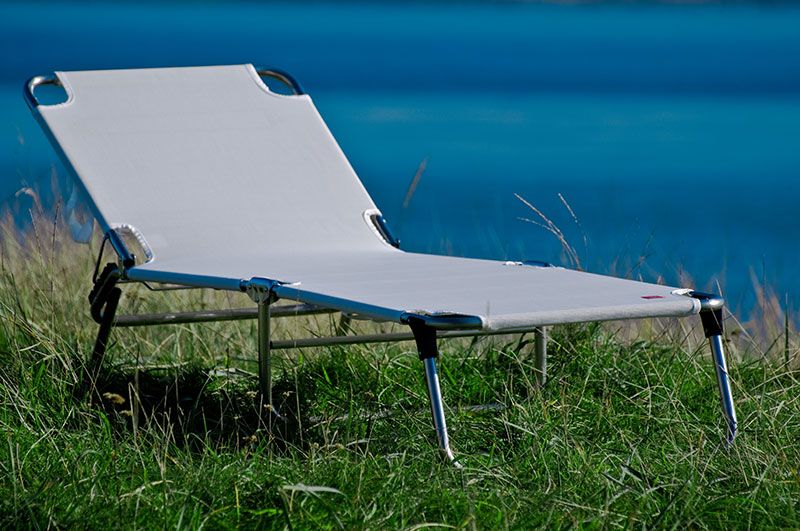 Amigo solsäng vit aluminium/textilene 