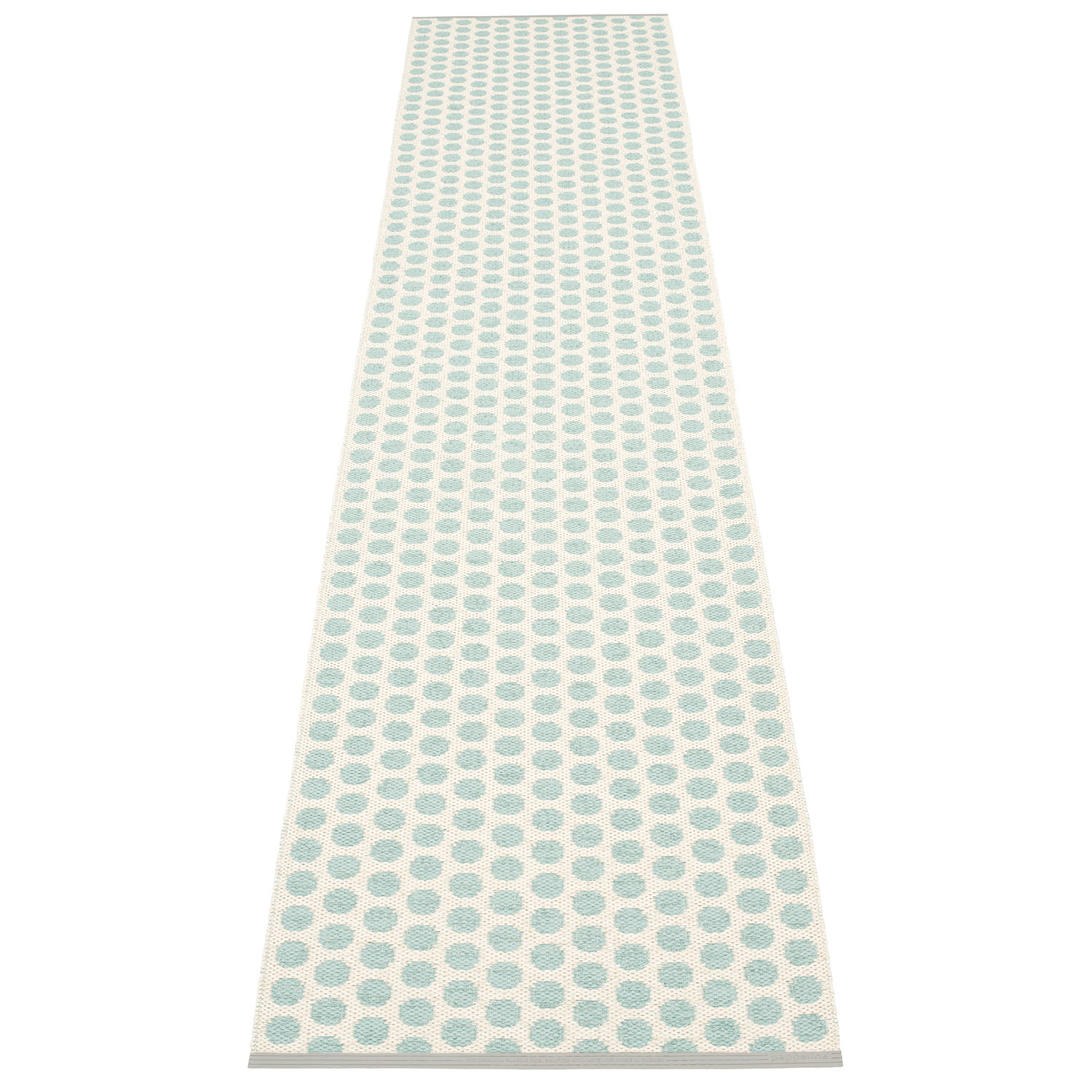 Pappelina Noa matta 70×350 cm pale turquoise / vanilla / warm grey stripe