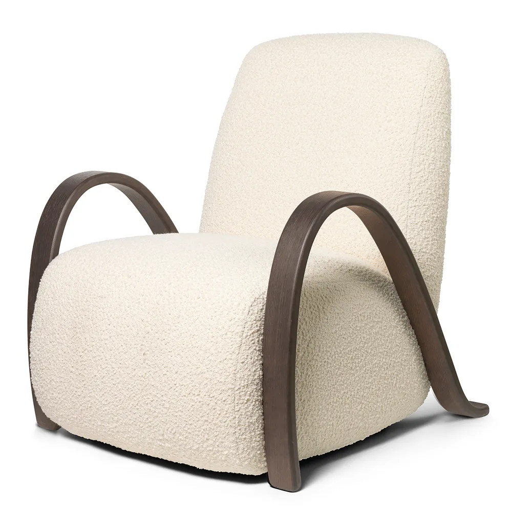 Produktfoto för Ferm Living - Buur Lounge Chair - Lounge stol - Buur Lounge Chair Nordic Bouclé - Off-white - W75 x D84 x H87 cm